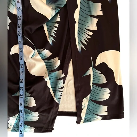 Plus size Casual Shoulder Floral tropical Print Ruched High Slit Dresses 2X NWOT - Picture 8 of 11